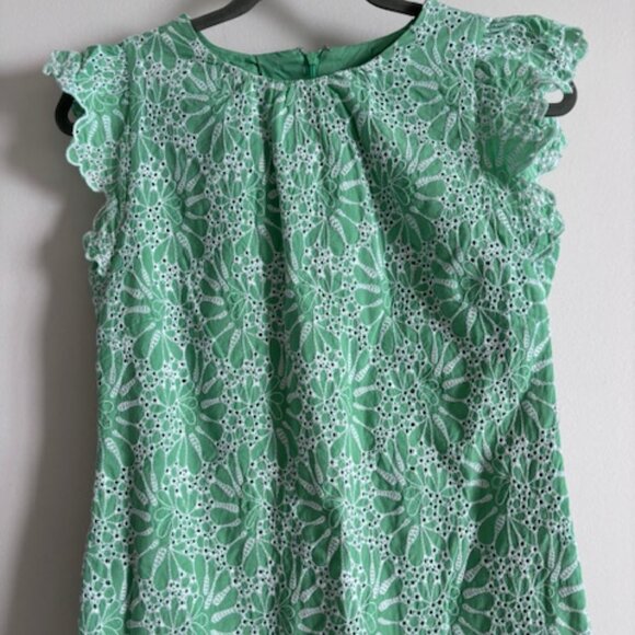 LOFT Eyelet Flutter Sleeve Shift Dress size 0 - Picture 3 of 7